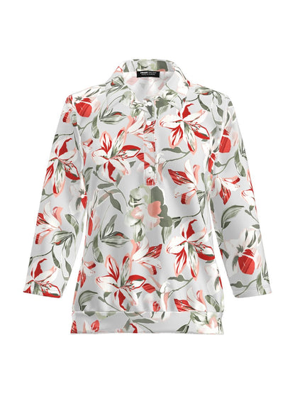 Frank Walder Poloshirt Damen Viskose gemustert