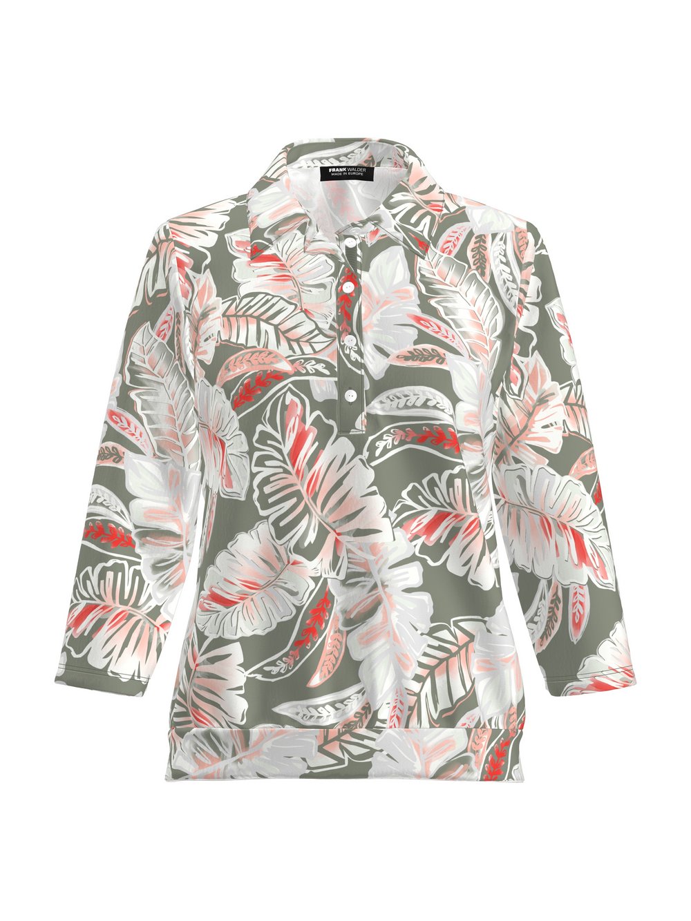 Frank Walder Poloshirt Damen Viskose gemustert