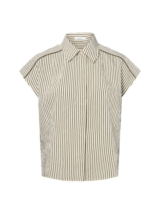 Opus Kurzarm-Bluse Damen Viskose gestreift