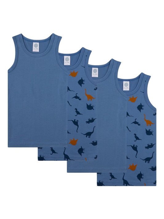 Sanetta Unterhemd 4er Pack Jungen Baumwolle bedruckt