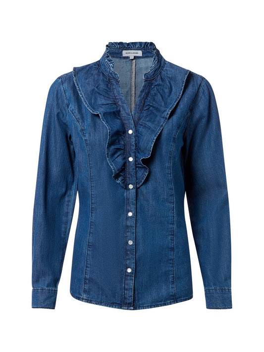 More & More Jeansbluse Damen Baumwolle