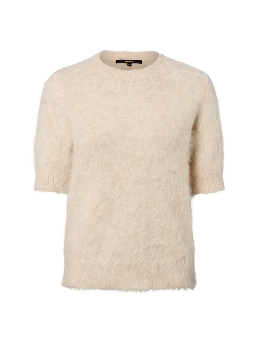 Someday Kurzarmpullover mit Alpaka-Anteil Damen Polyamid meliert