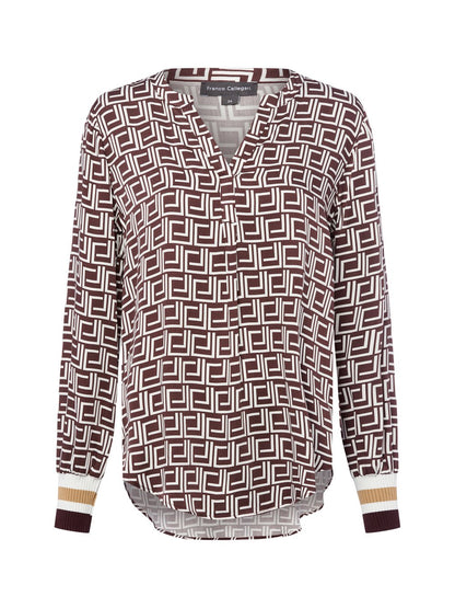 Franco Callegari Blusenshirt Damen Viskose gemustert