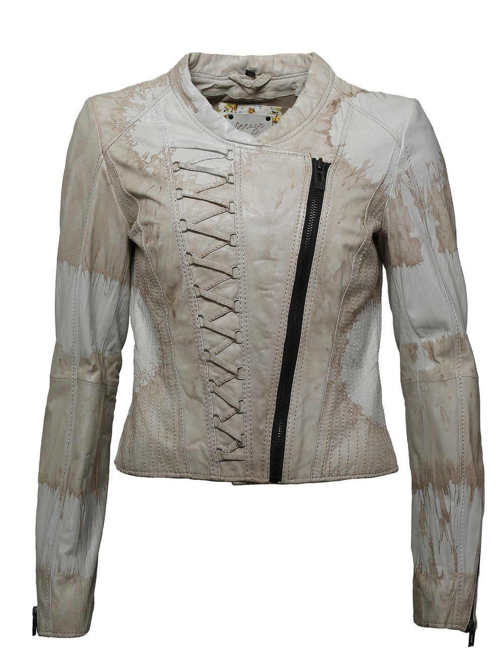 Maze Lederjacke Damen gemustert