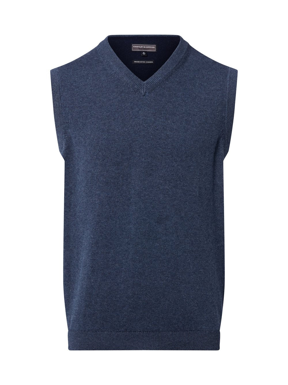 Finshley & Harding Pullunder mit Cashmere-Anteil Herren Baumwolle meliert