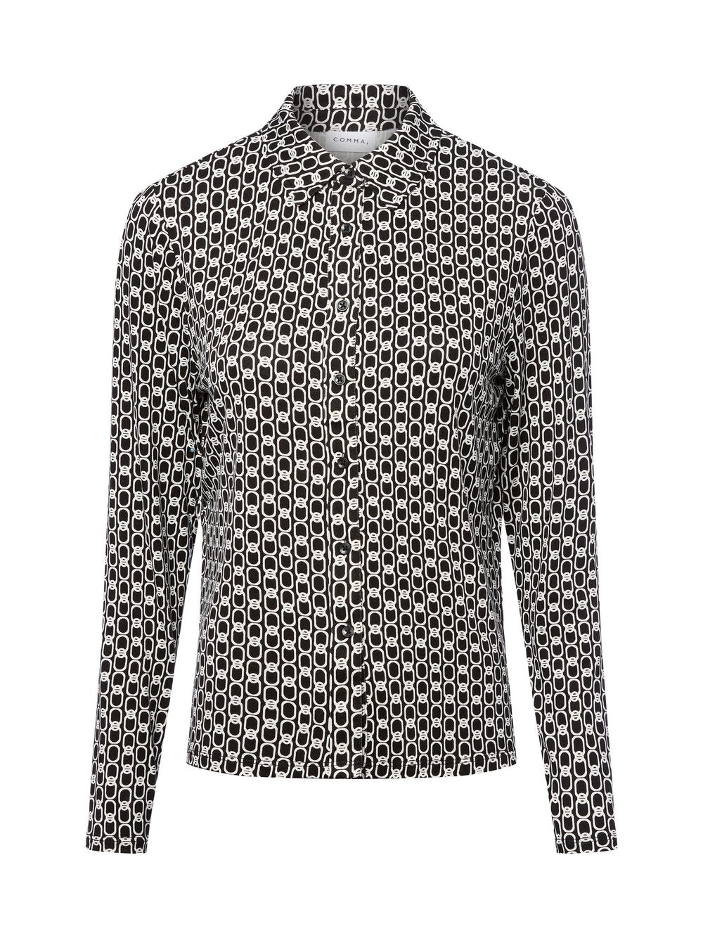 comma Hemdbluse Damen Jersey gemustert
