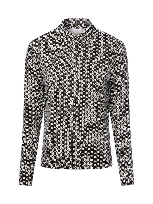 comma Hemdbluse Damen Jersey gemustert