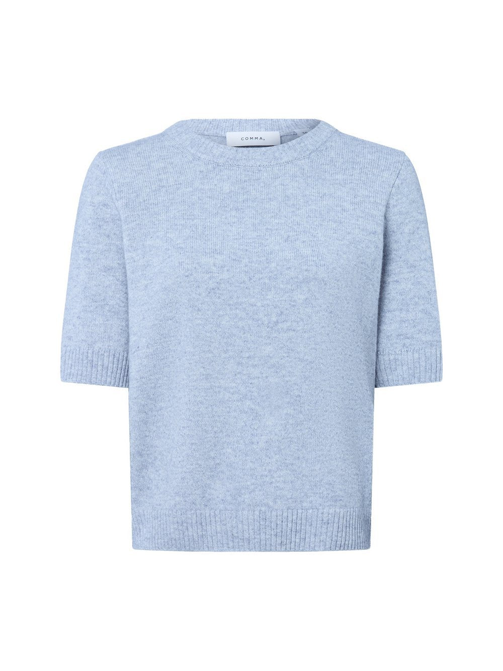 comma Kurzarm-Pullover Damen Wolle meliert