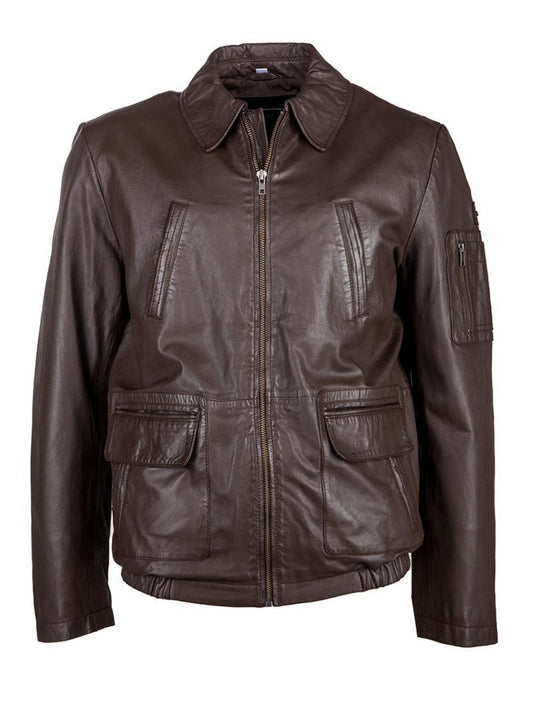 JCC Lederjacke Mit Verschließbaren Brusttaschen Herren