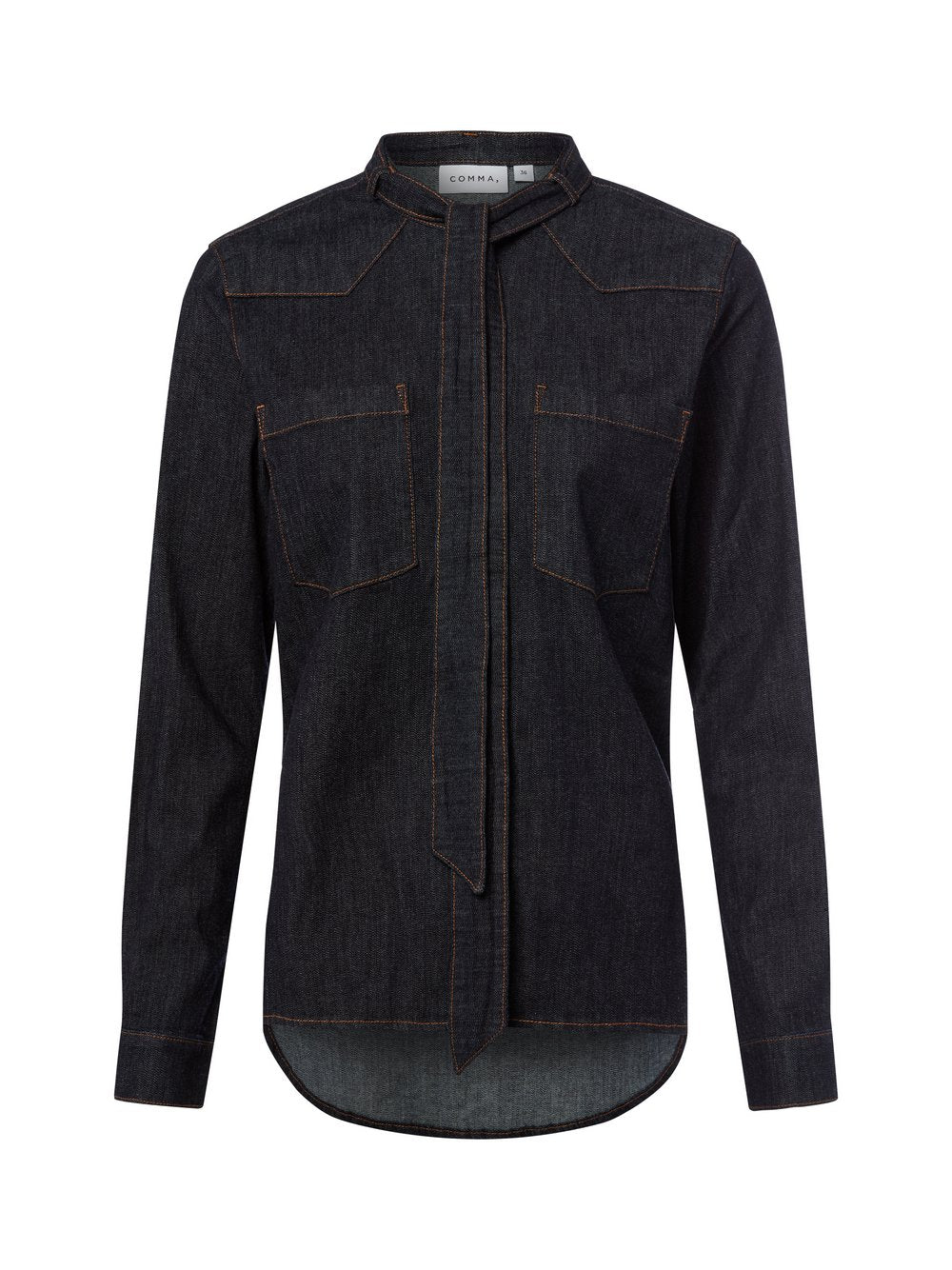 comma Jeansbluse Damen Baumwolle