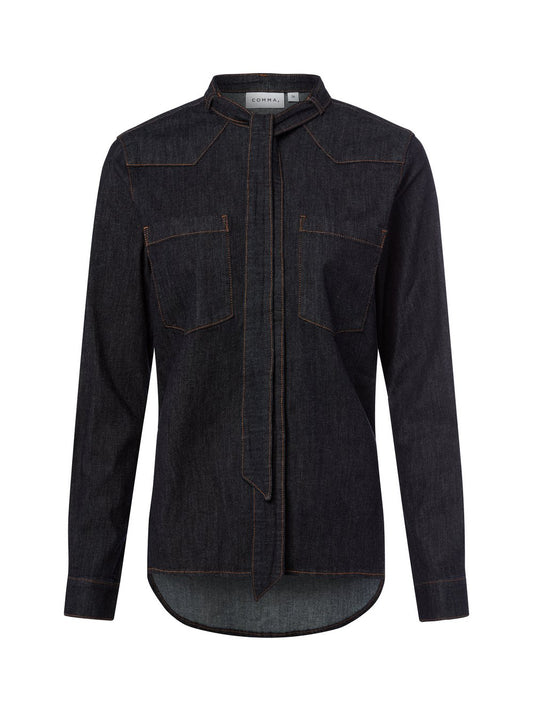 comma Jeansbluse Damen Baumwolle