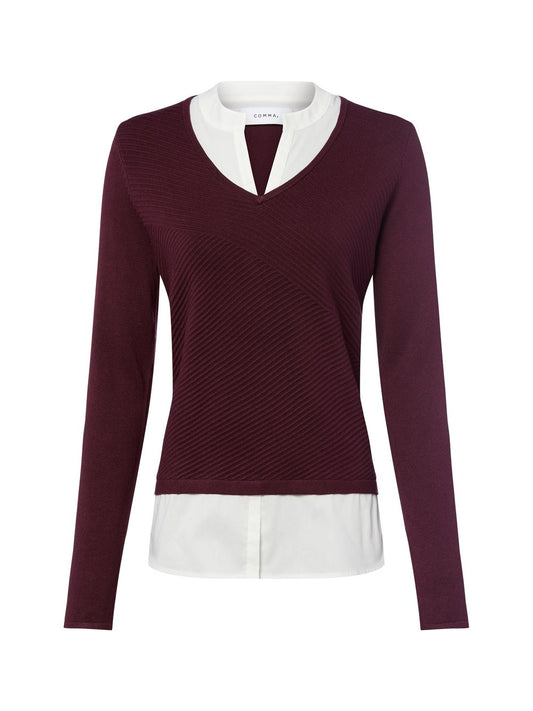 comma Strickpullover Damen Viskose strukturiert