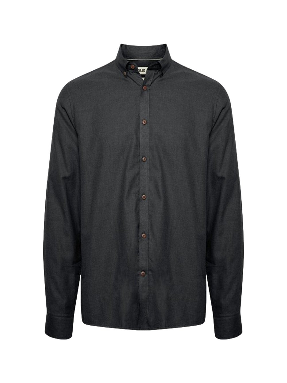 Solid Hemd Herren Regular Fit Baumwolle meliert