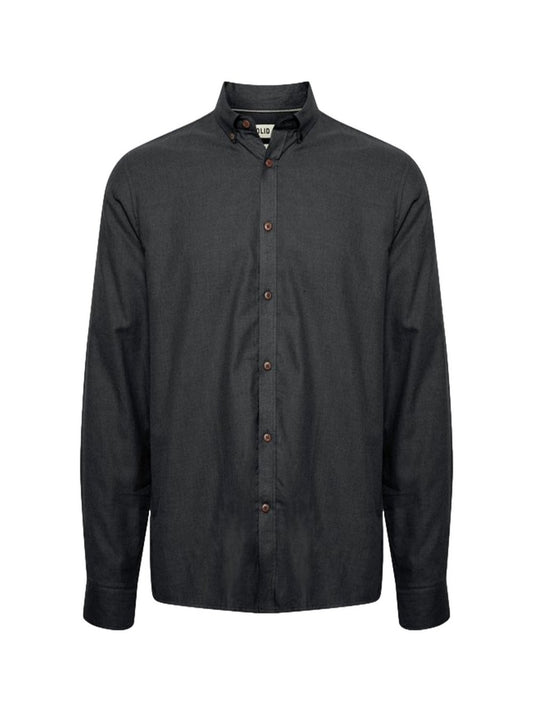 Solid Hemd Herren Regular Fit Baumwolle meliert