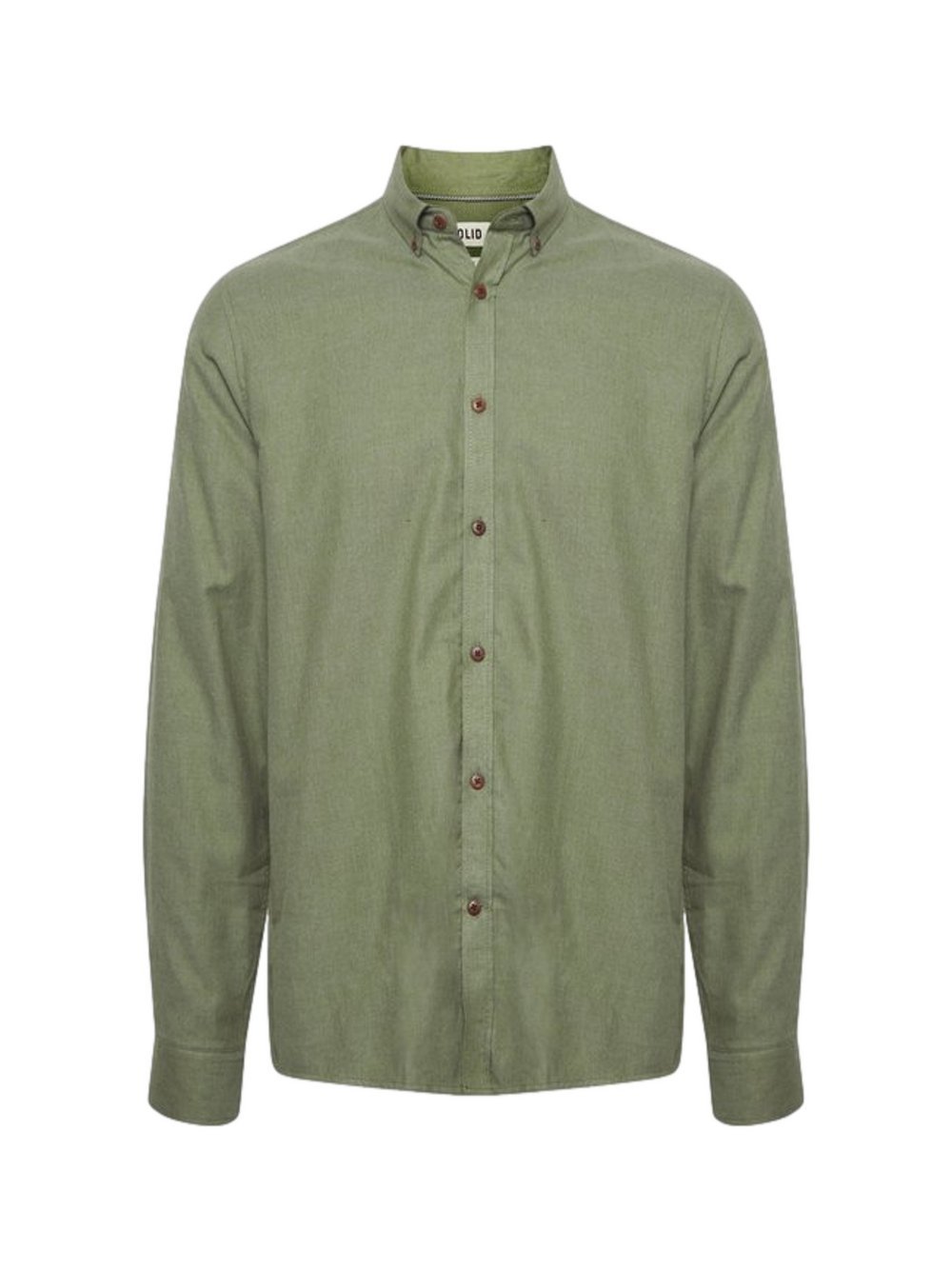 Solid Hemd Herren Regular Fit Baumwolle meliert