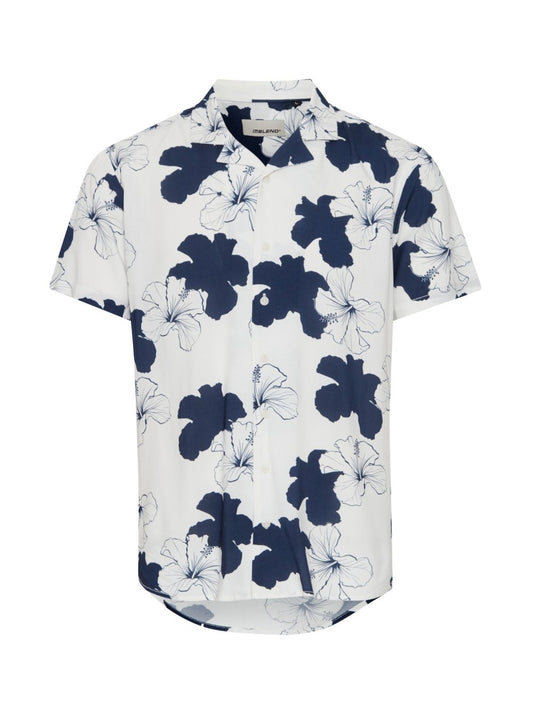 BLEND Hemd Herren Regular Fit Viskose gemustert