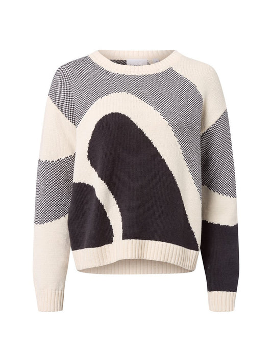 comma casual identity Strickpullover Damen Baumwolle gemustert