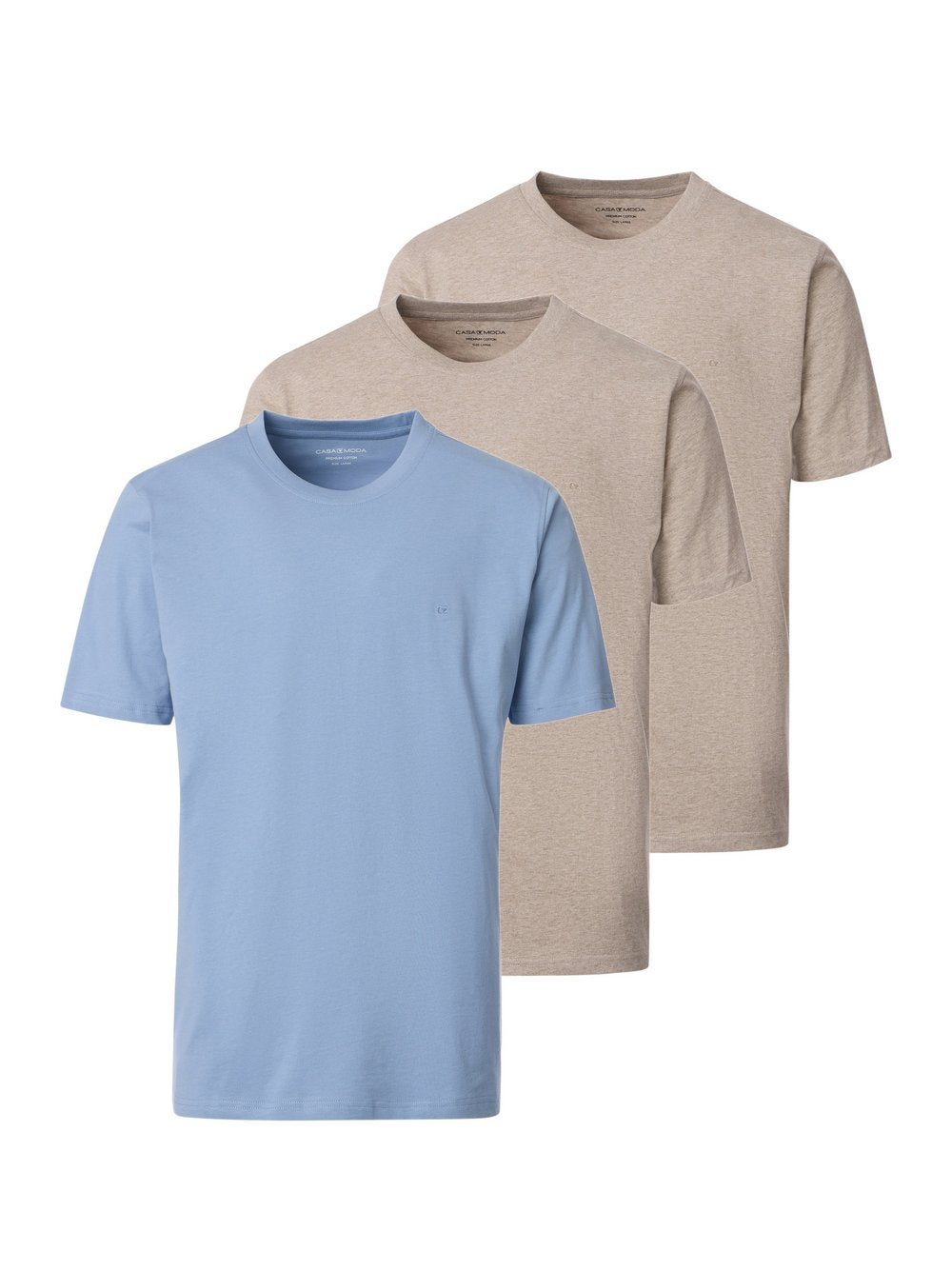 CASAMODA Basic T-Shirt im 3er-Pack Herren Baumwolle