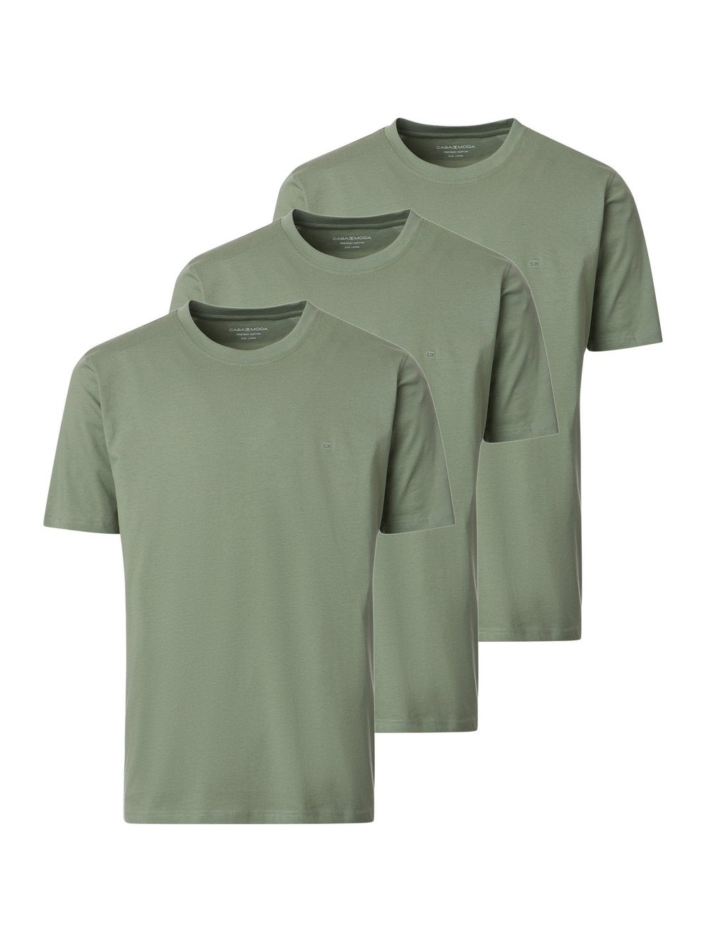 CASAMODA Basic T-Shirt im 3er-Pack Herren Baumwolle