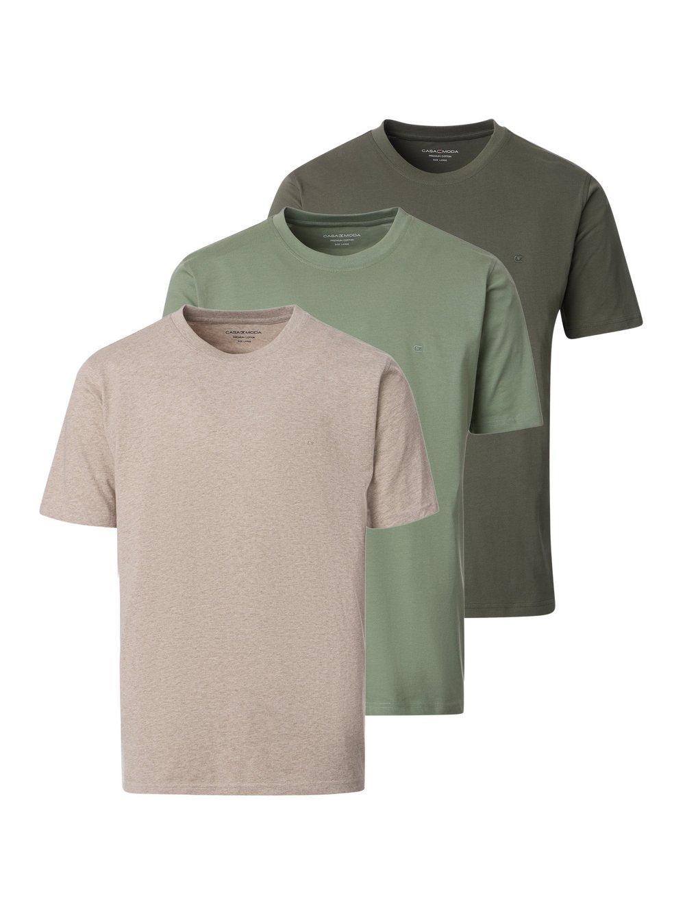CASAMODA Basic T-Shirt im 3er-Pack Herren Baumwolle