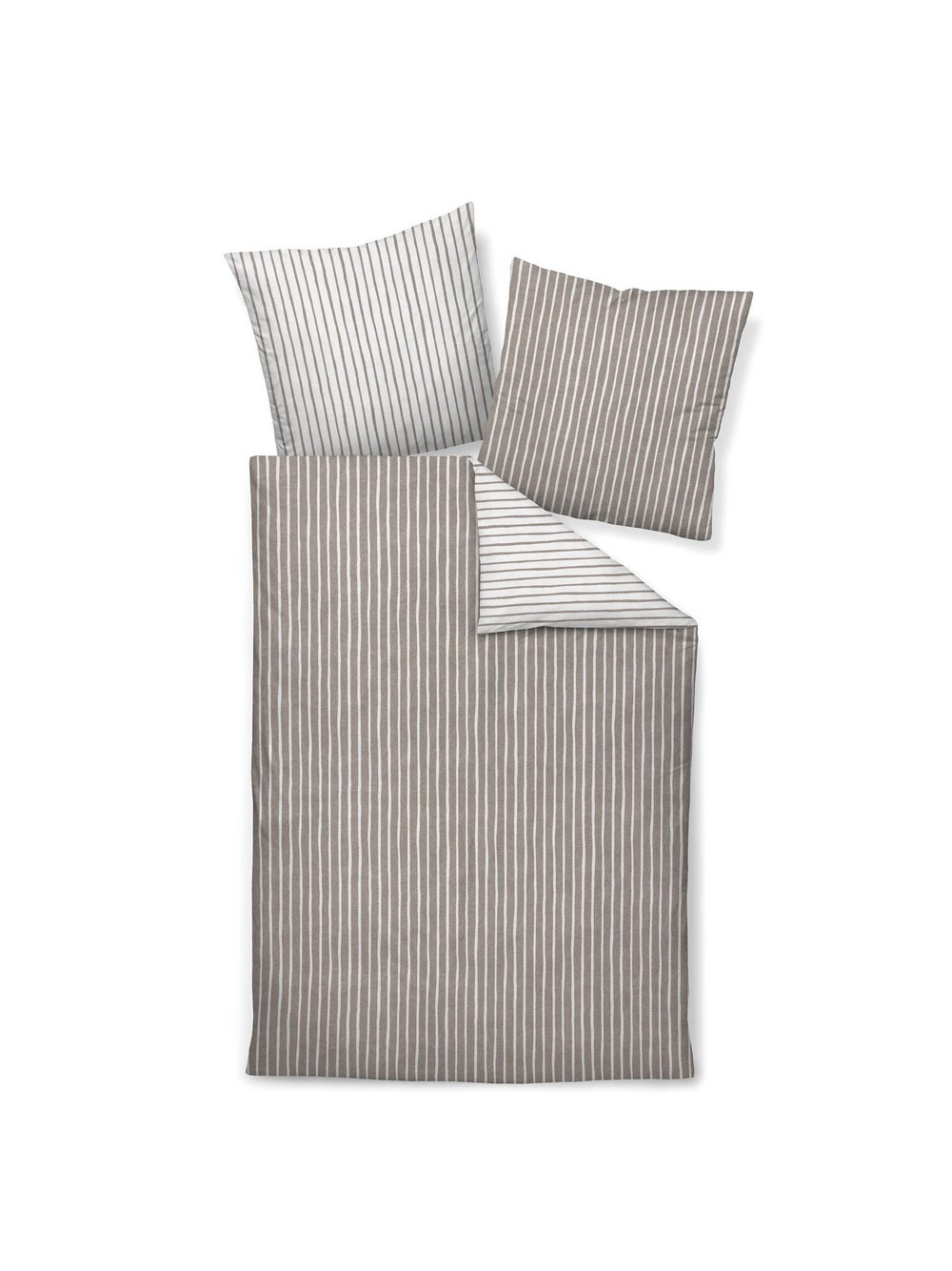 Janine Bettwäsche 1er Pack Damen Baumwolle gestreift