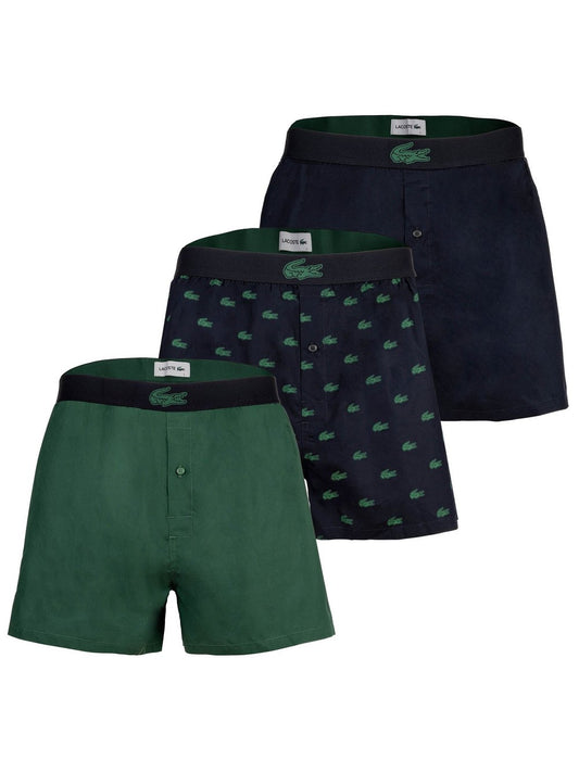 Lacoste Web-Boxershorts 3er Pack Herren Baumwolle gemustert