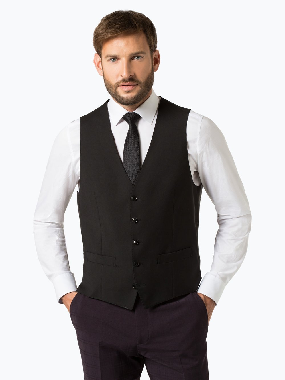 Roy Robson Baukasten-Weste Herren Regular Fit Schurwolle