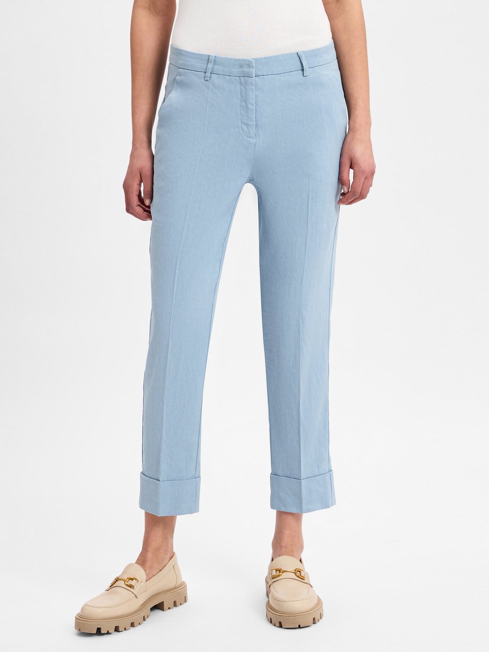 Cambio Hose mit Leinen-Anteil Damen Baumwolle