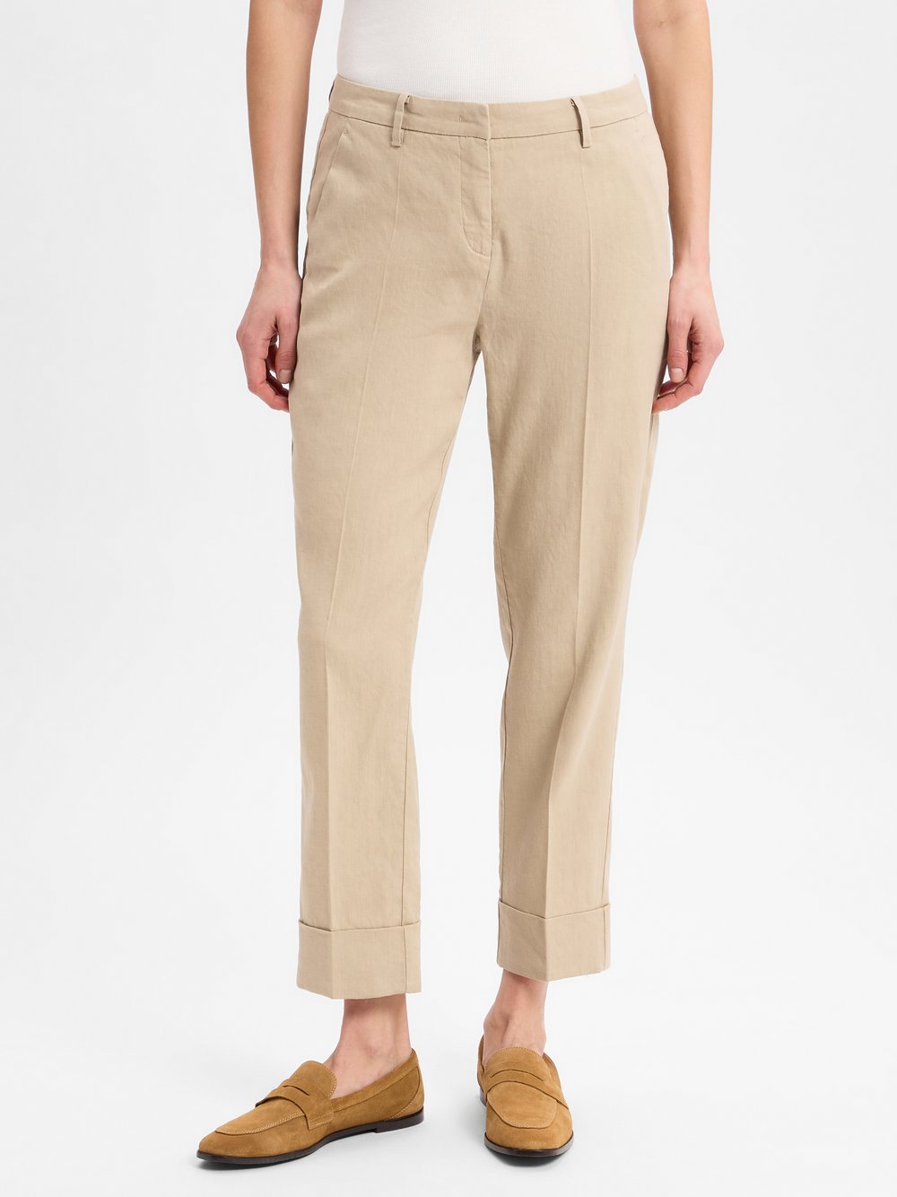 Cambio Hose mit Leinen-Anteil Damen Baumwolle