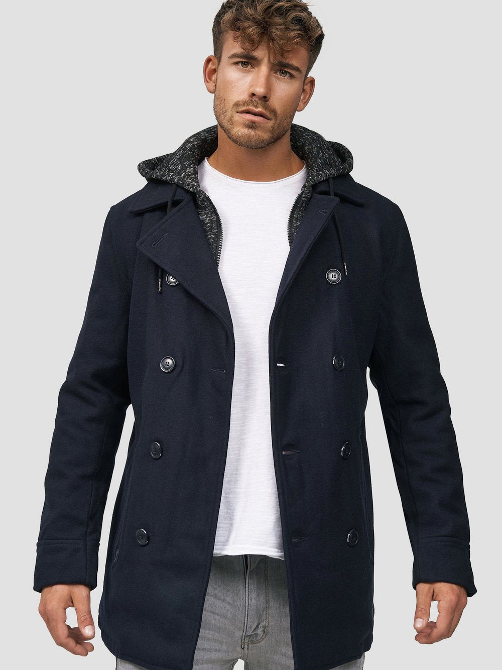 Indicode Mantel Herren Wolle