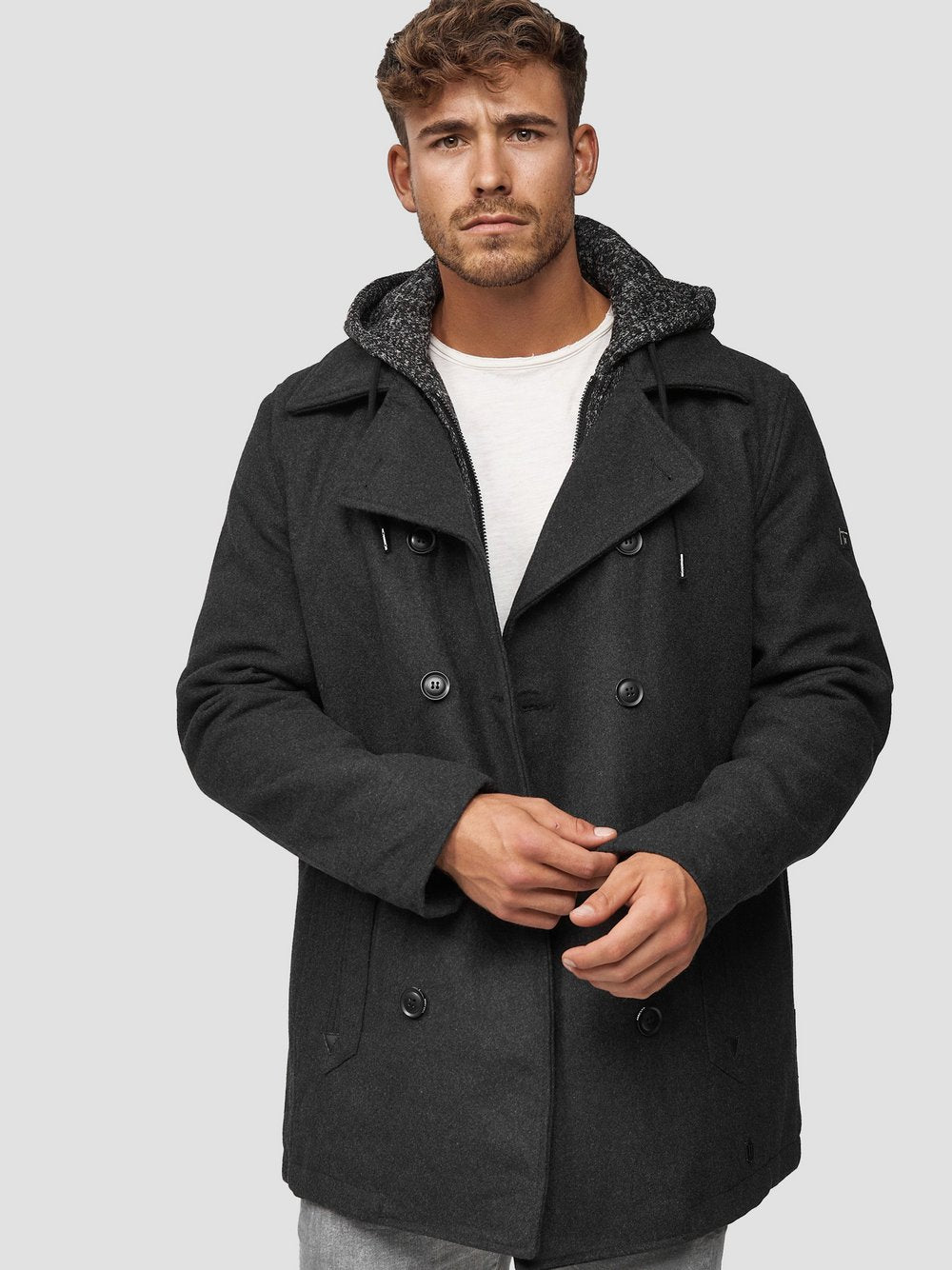 Indicode Mantel Herren Wolle