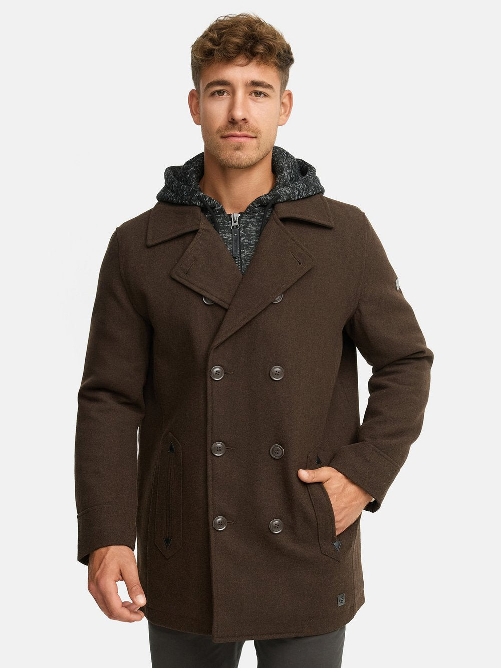 Indicode Mantel Herren Wolle