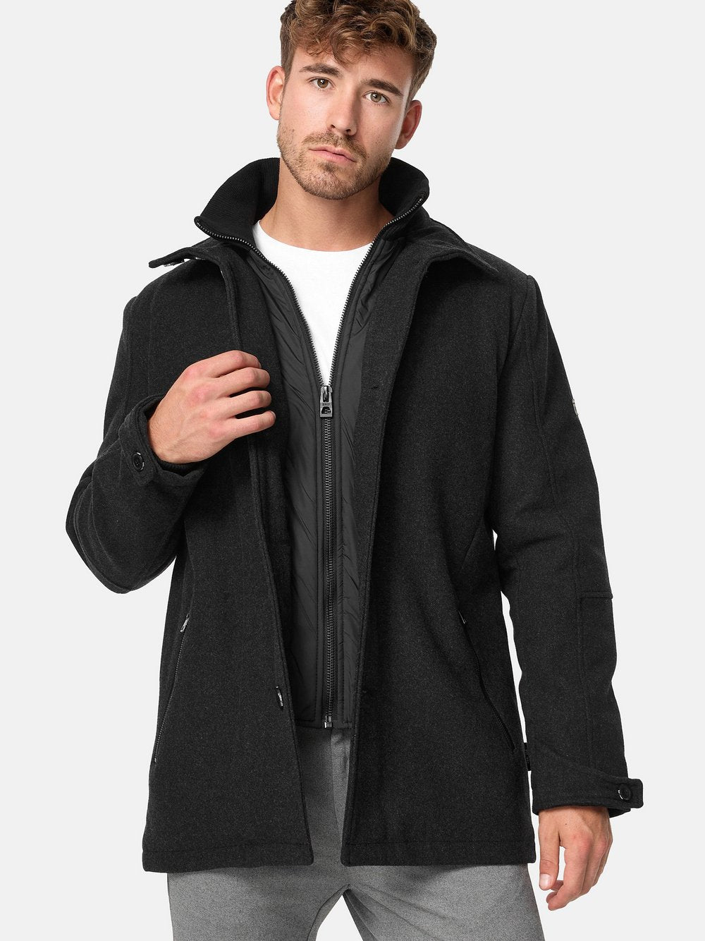 Indicode Mantel Herren Wolle