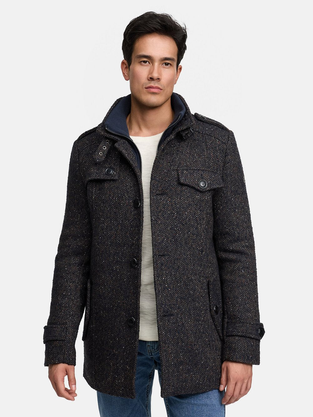 Indicode Mantel Herren Wolle