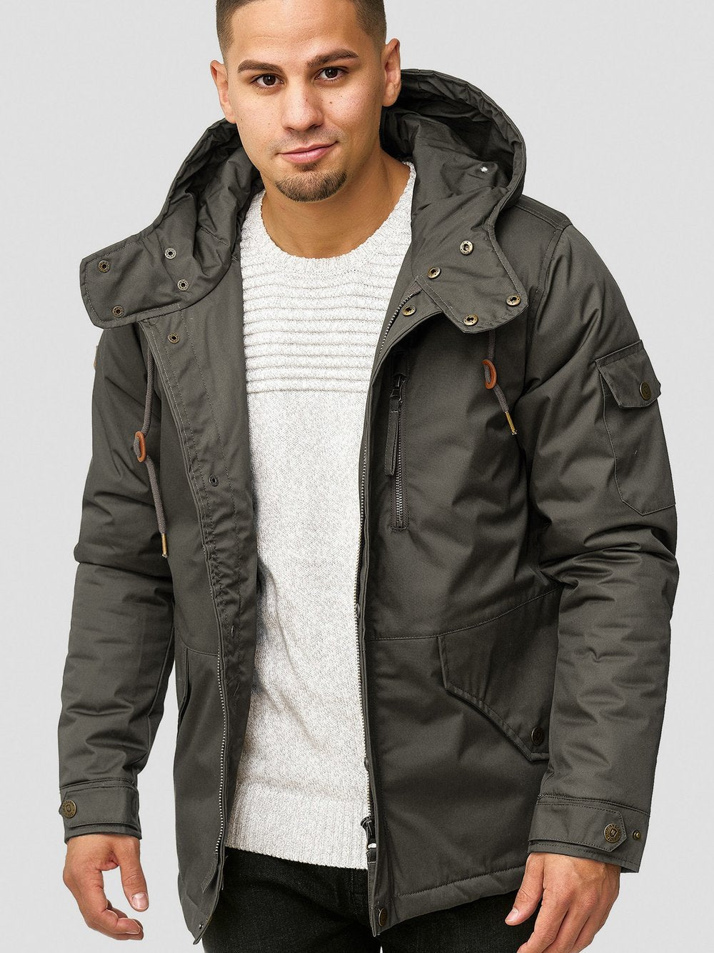 Indicode Parka Herren Baumwolle