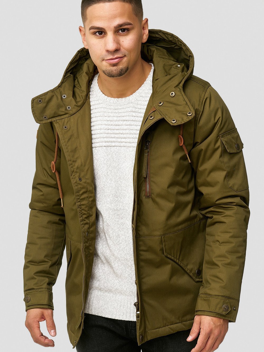 Indicode Parka Herren Baumwolle