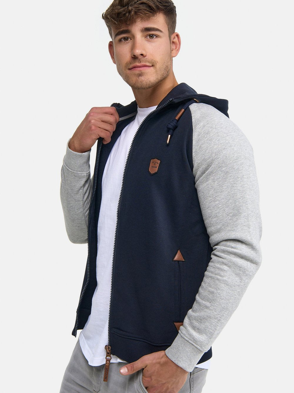 Indicode Hooded Jacket Herren Baumwolle