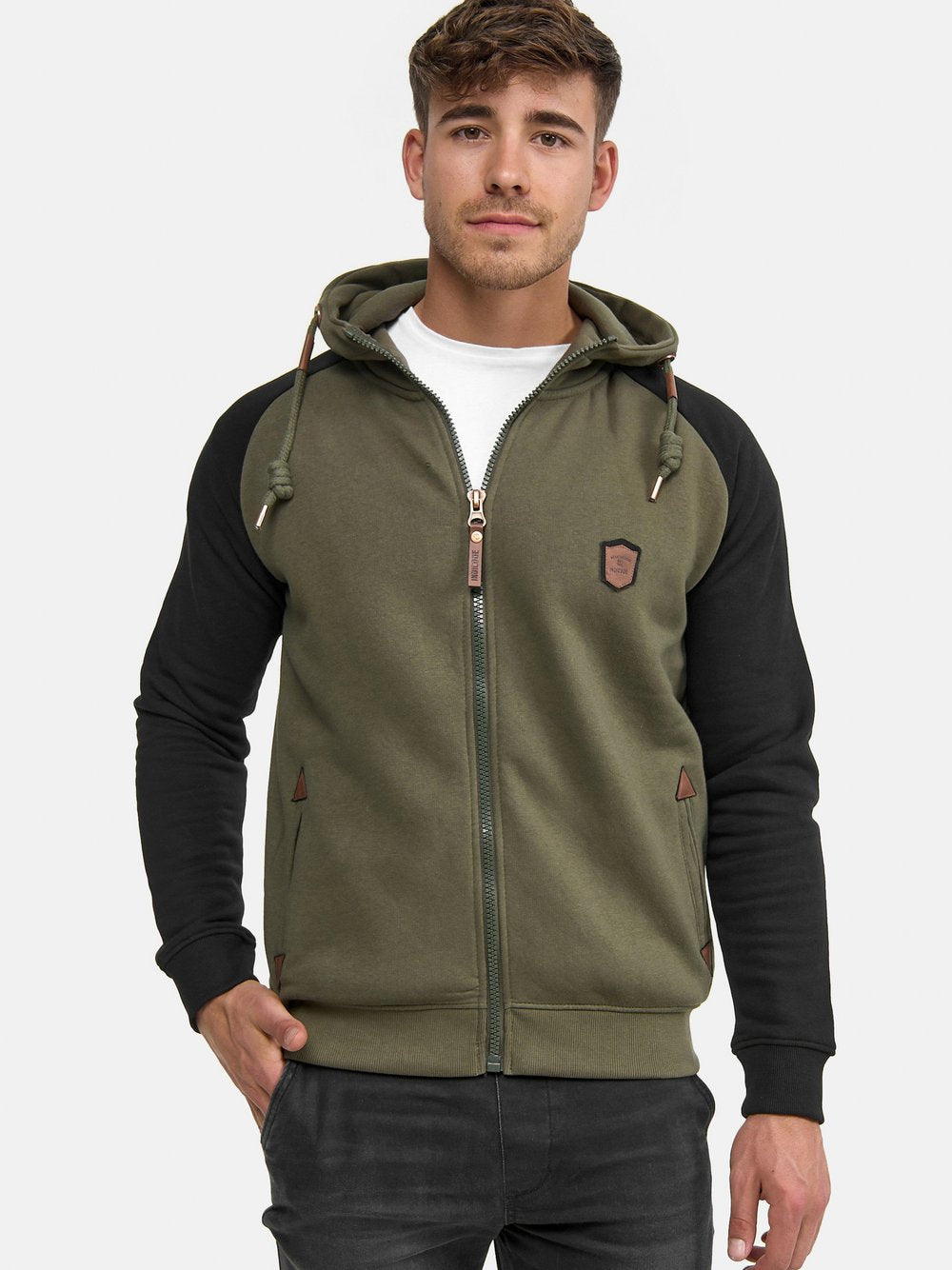 Indicode Hooded Jacket Herren Baumwolle