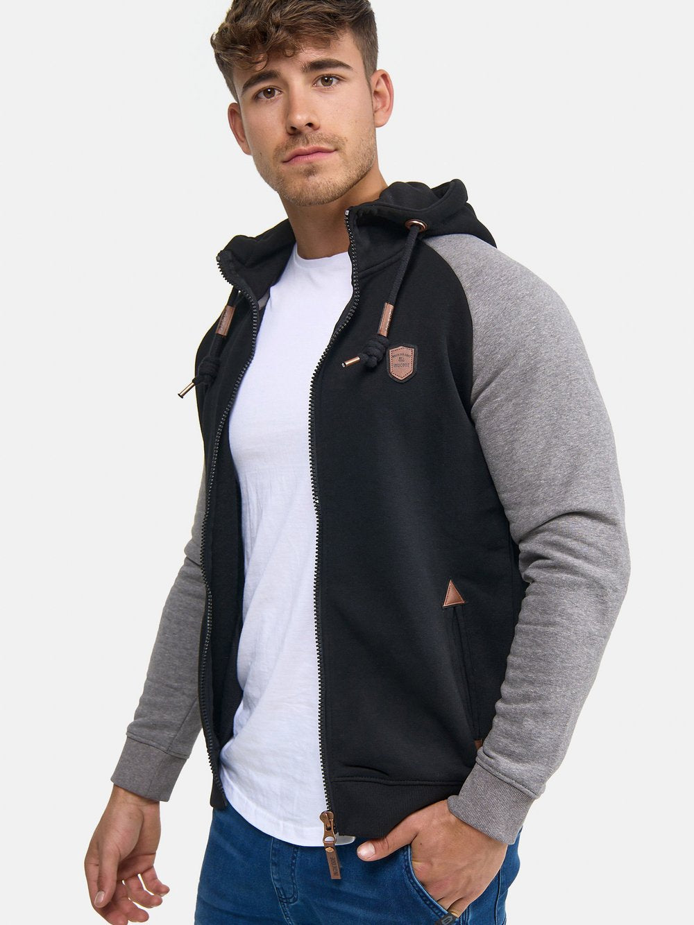 Indicode Hooded Jacket Herren Baumwolle