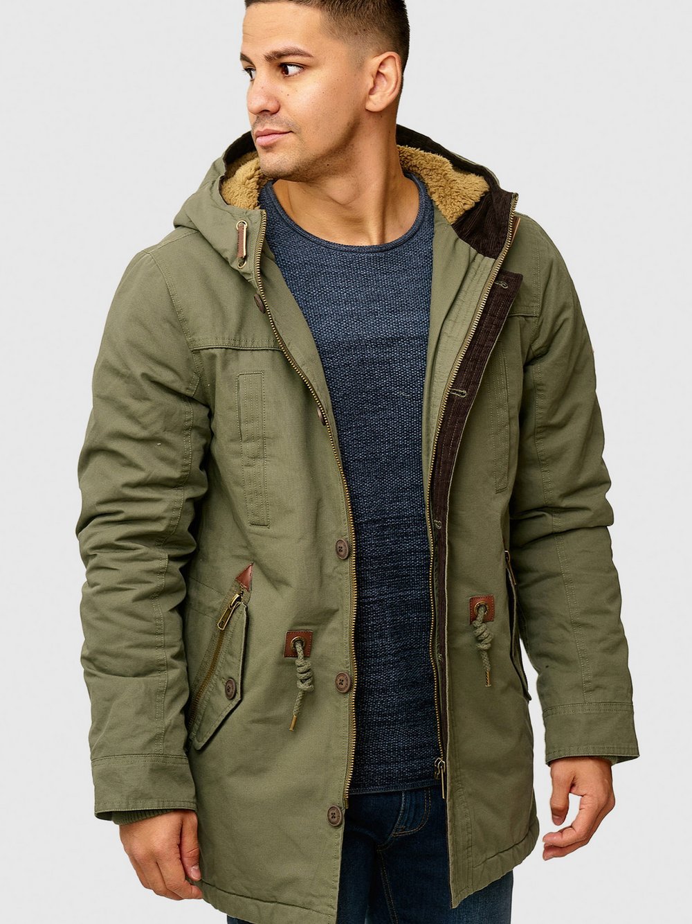 Indicode Winterjacke Herren Baumwolle