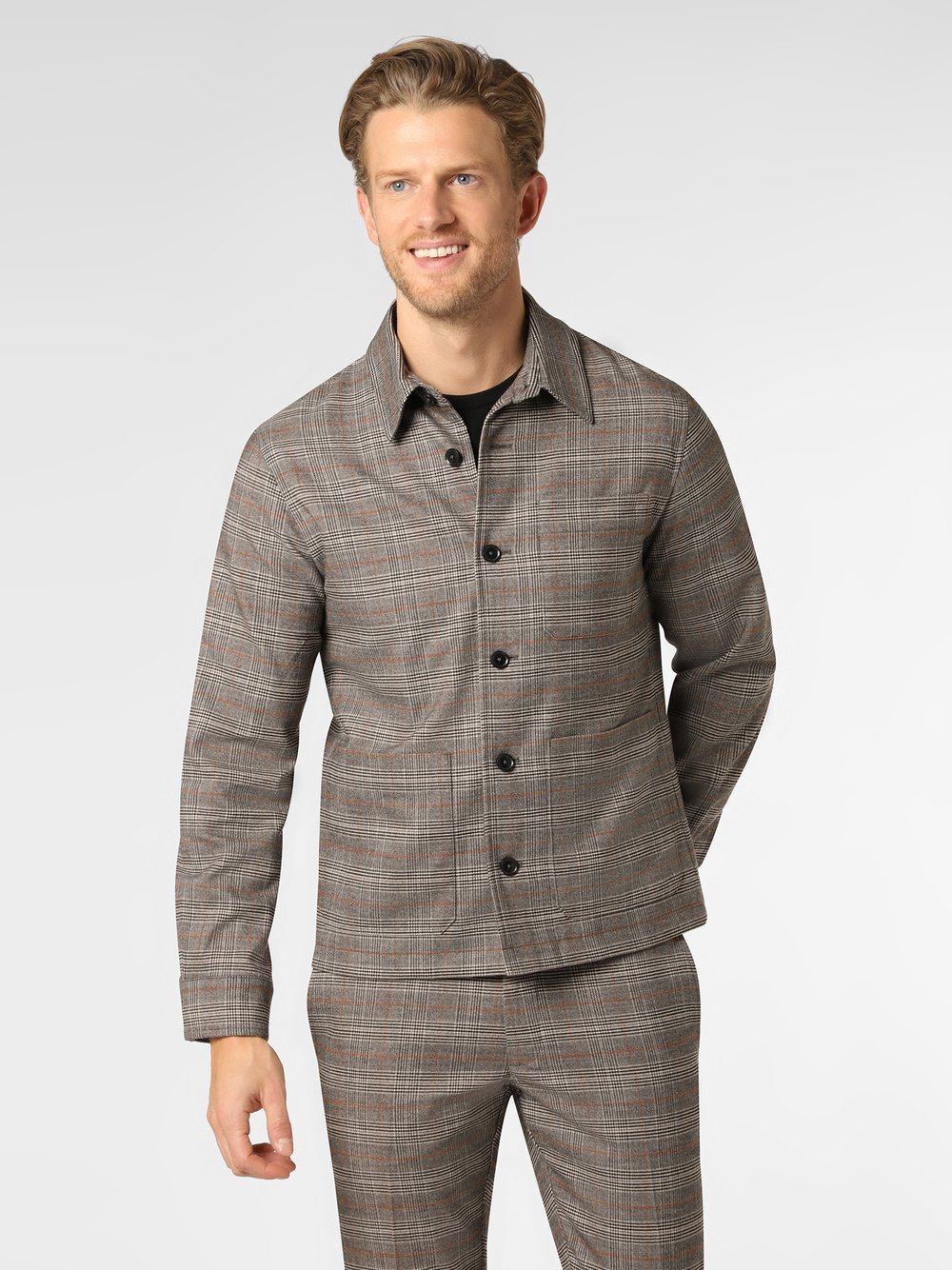 Finshley & Harding London Baukasten-Jacke Herren Comfort Fit kariert