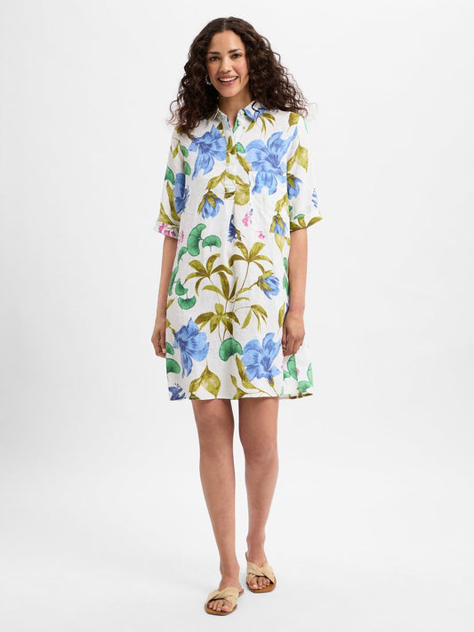 Marie Lund Freizeitkleid aus Leinen Damen gemustert