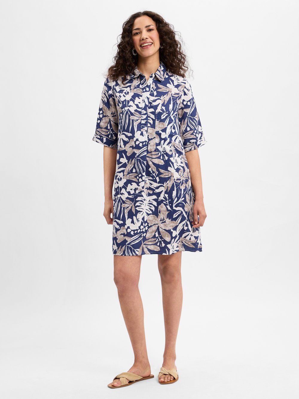 Marie Lund Freizeitkleid aus Leinen Damen gemustert