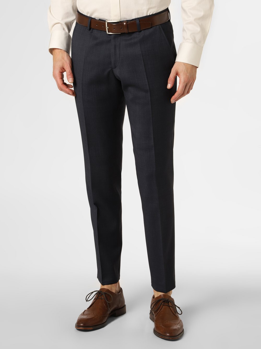 CG - CLUB of GENTS Baukasten-Hose Herren Slim Fit Schurwolle strukturiert