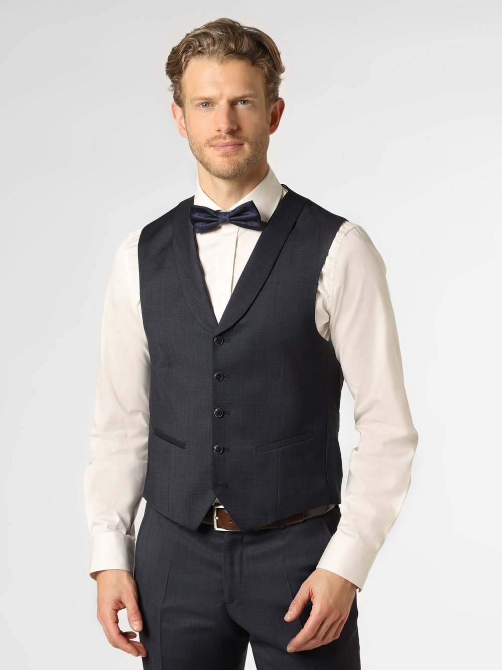 CG - CLUB of GENTS Baukasten-Weste Herren Slim Fit Schurwolle strukturiert