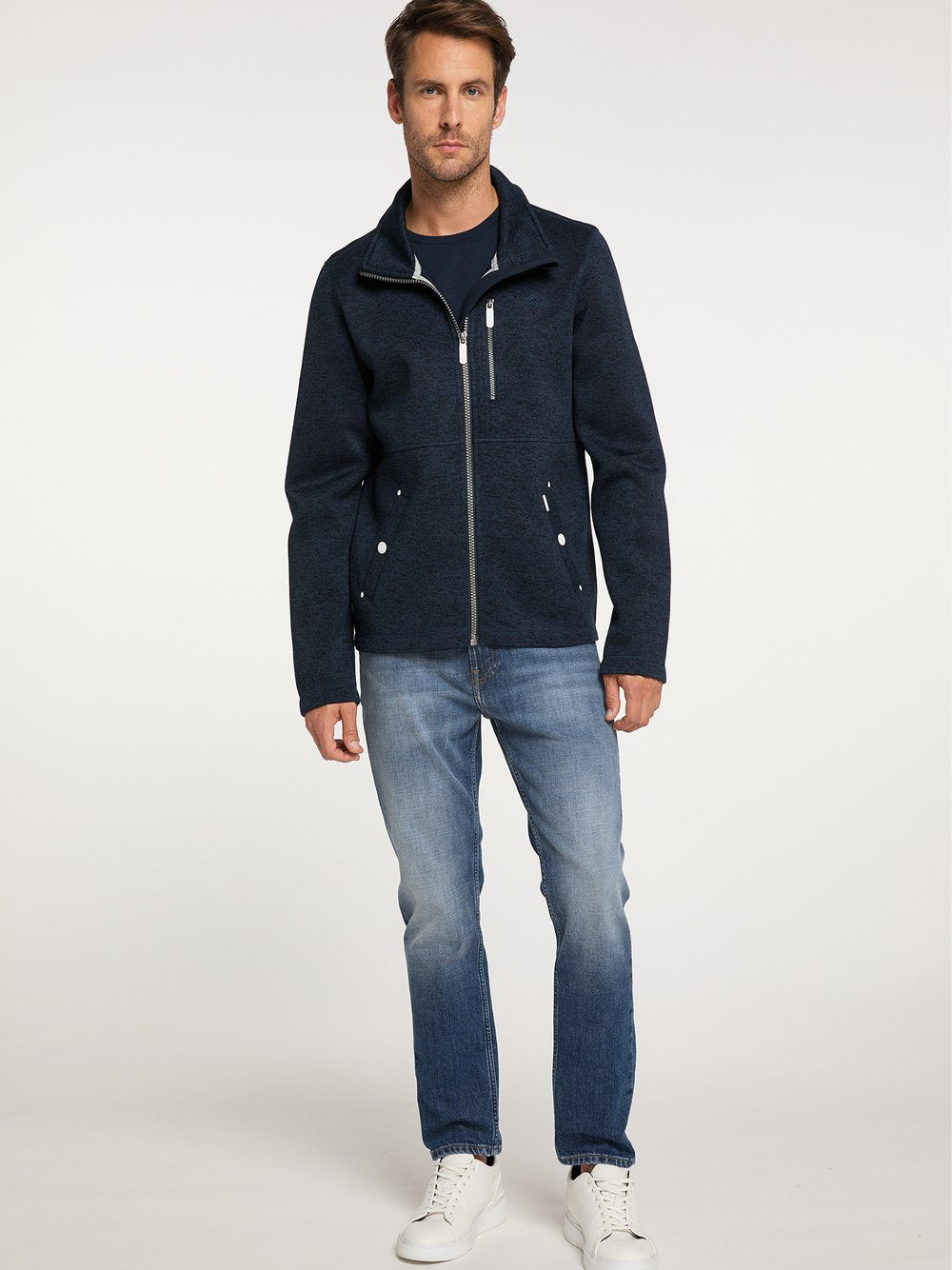 ICEBOUND Strickfleecejacke Herren meliert
