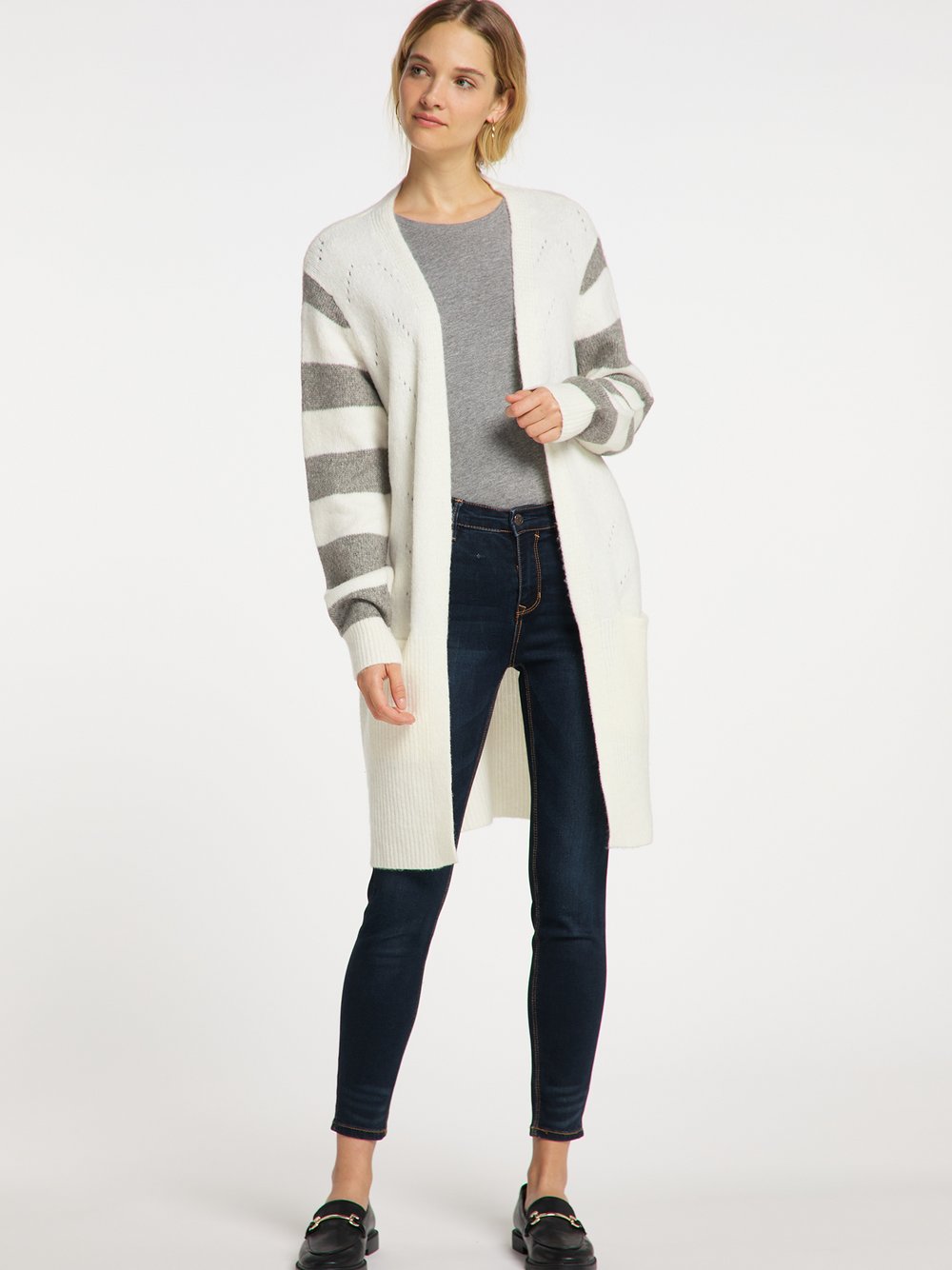 Dreimaster Strickjacke Damen gestreift