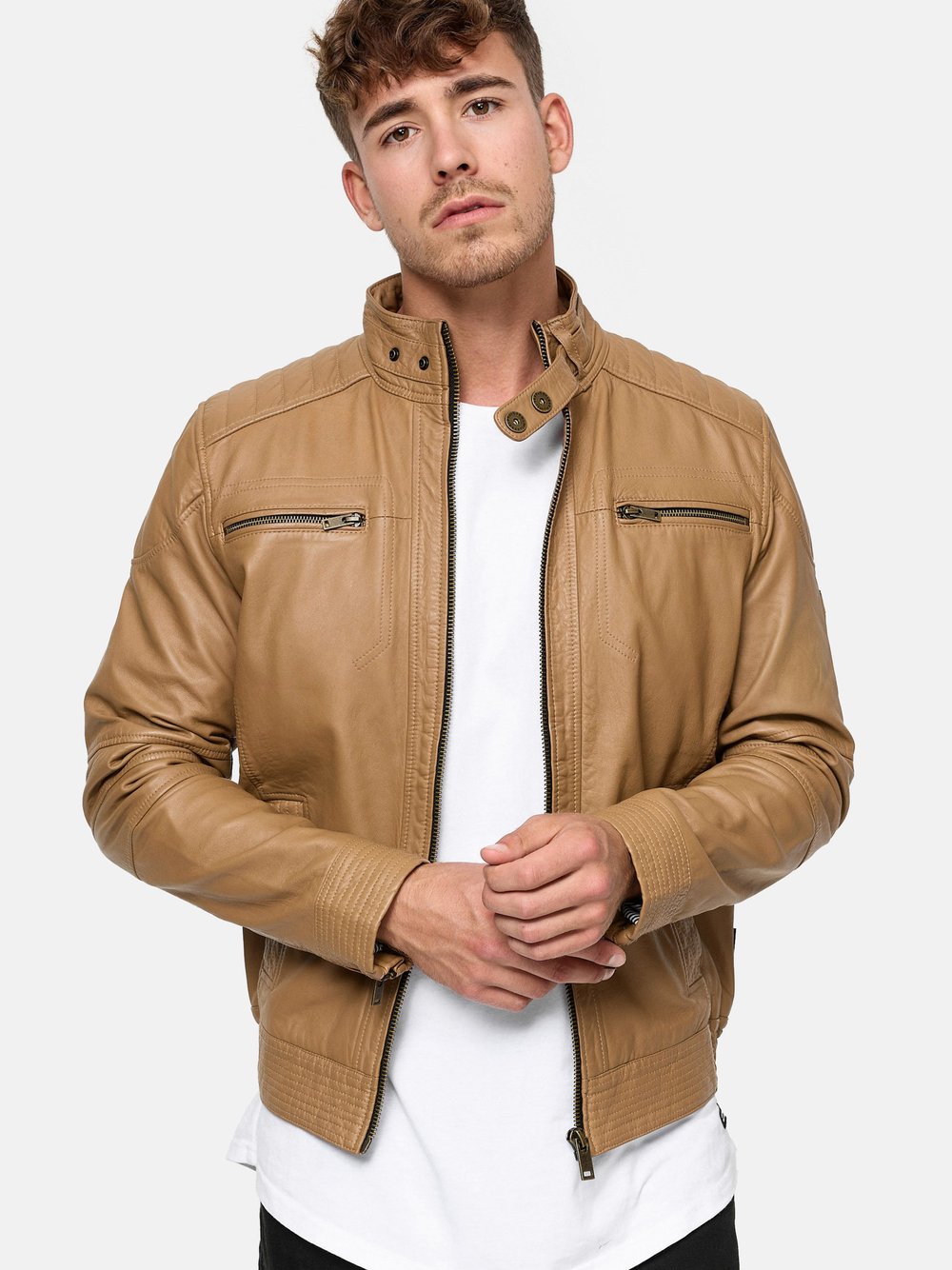 Indicode Echtlederjacke Herren Leder