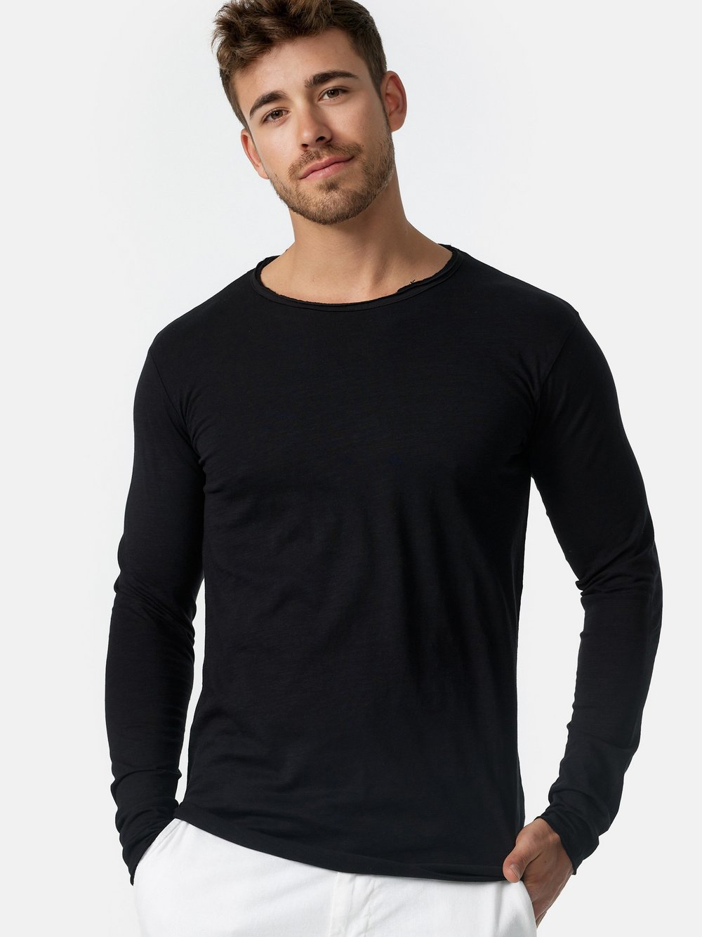 Indicode Langarmshirt Herren Baumwolle