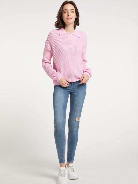 MyMo Strickpoloshirt Damen